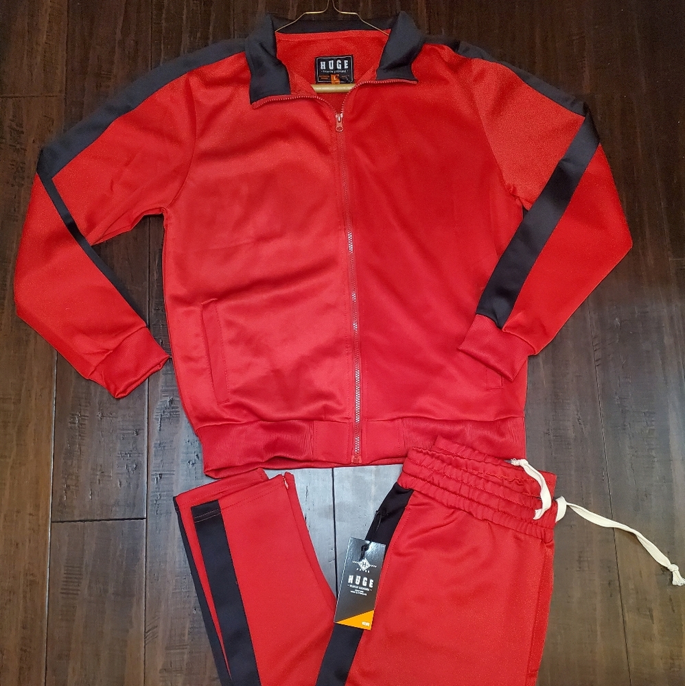 NWT Huge 2 Piece Jogger Set w/zip Leg sz Large